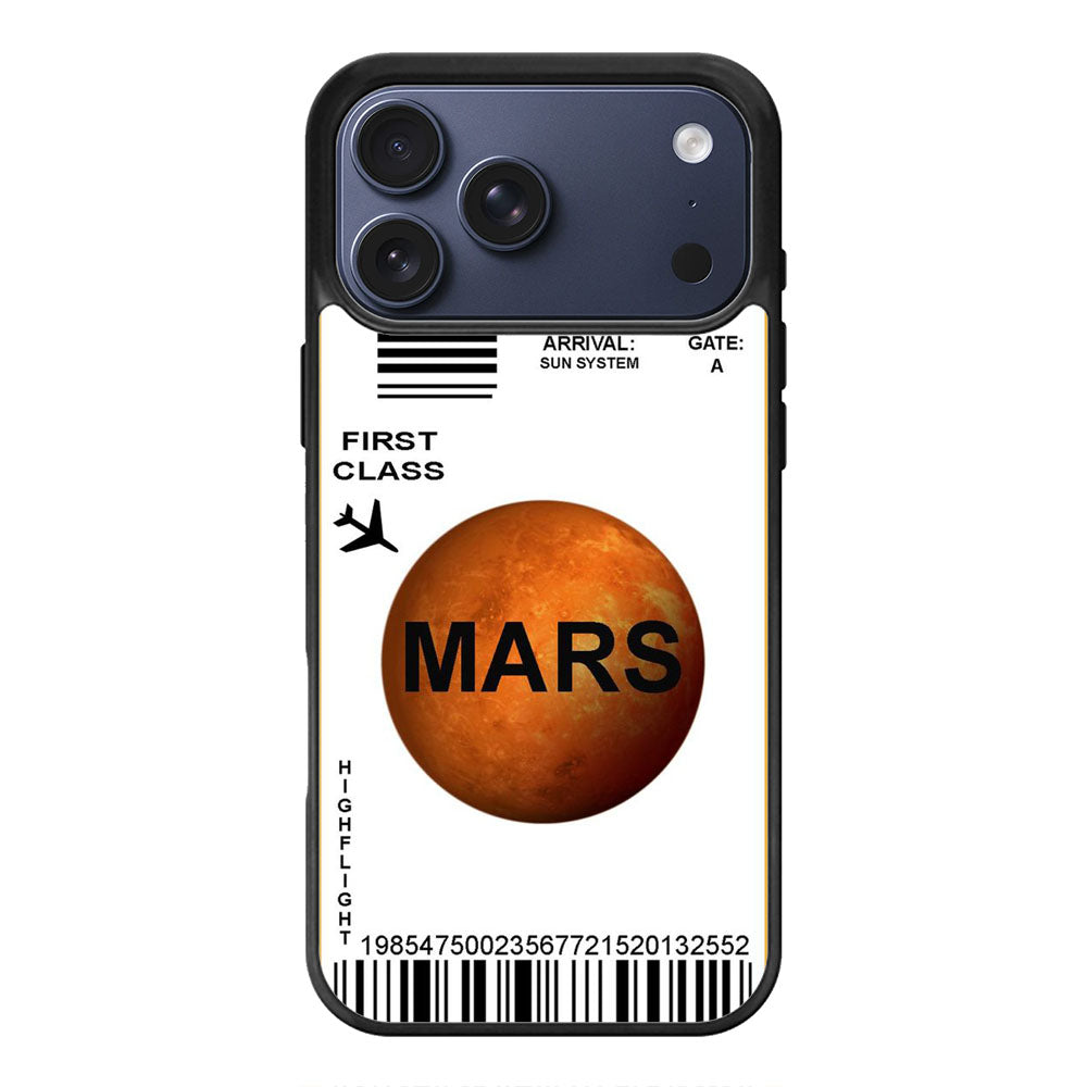 Mars Flight Ticket iPhone 17 Pro Max Case Cover
