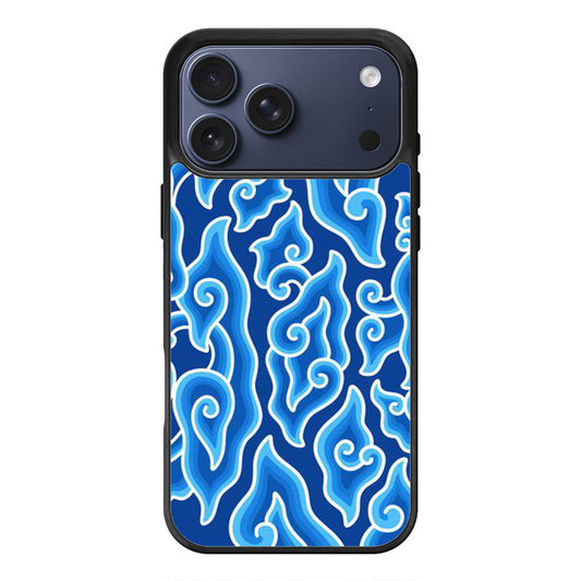 Blue Wave Pattern Art iPhone 17 Pro Max Case Cover
