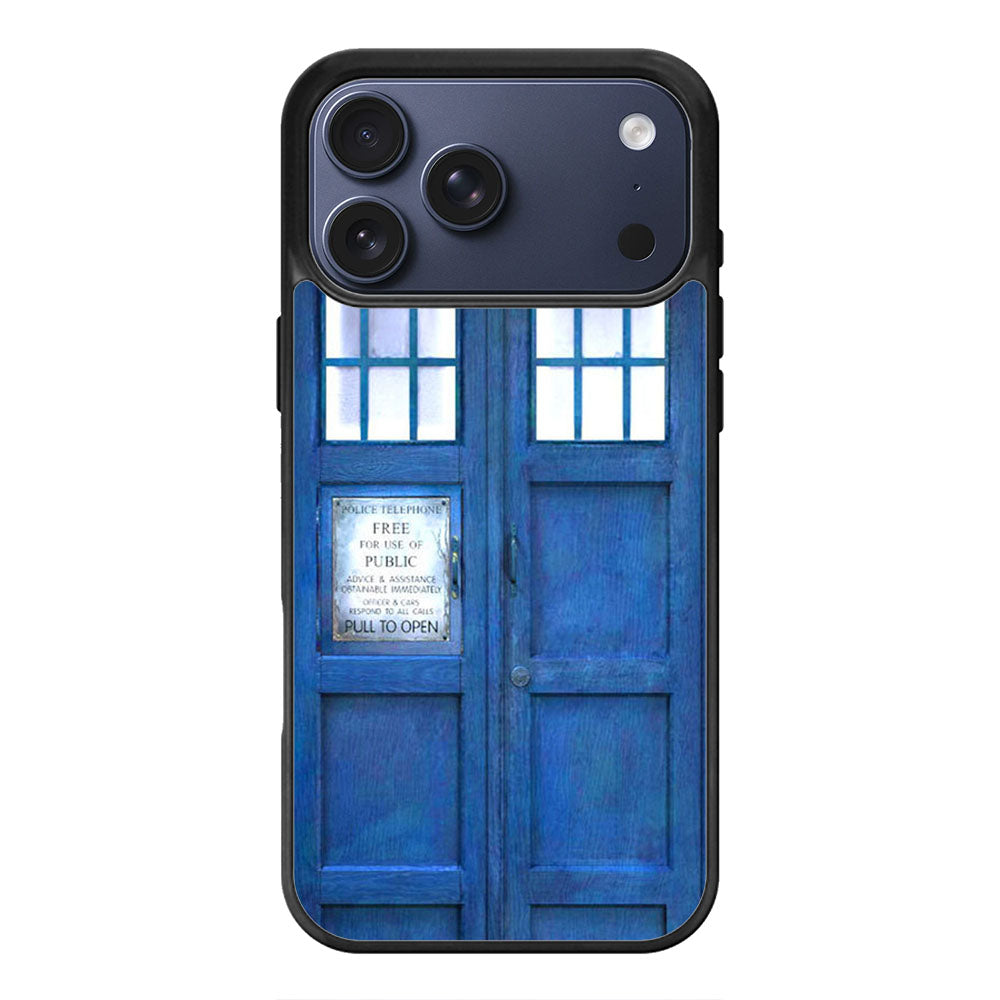 Blue Police Box Door iPhone 17 Pro Max Case Cover