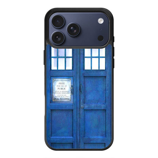 Blue Police Box Door iPhone 17 Pro Max Case Cover
