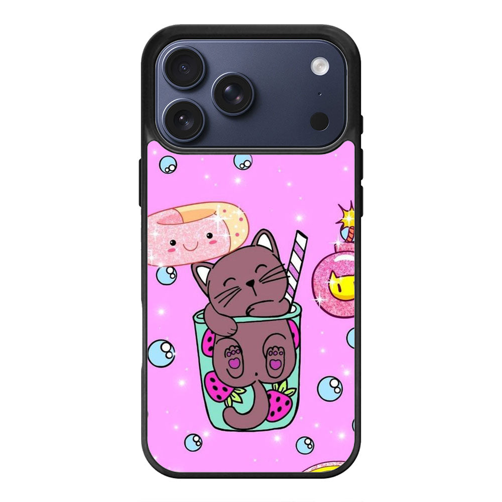 Kawaii Cat Drink iPhone 17 Pro Max Case Cover