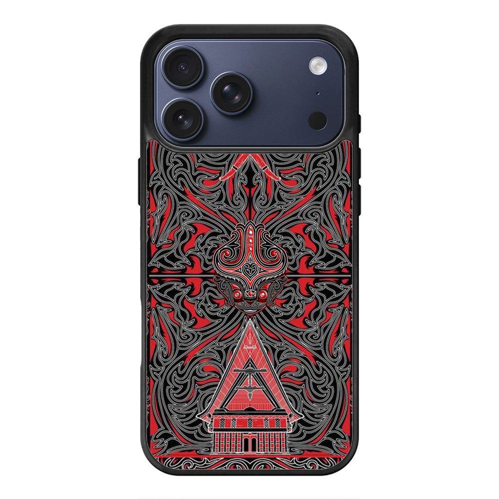 Tribal Red Ornamental Art iPhone 17 Pro Max Case Cover