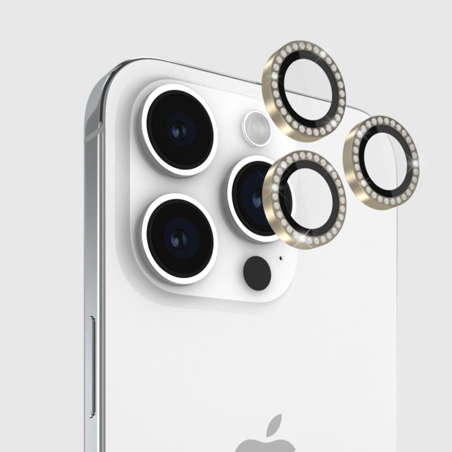 Accessories Case Mate Iphone 15 Pro Max/15 Pro | Kate Spade New York Aluminum Ring Lens Protector Set In Stone Gold