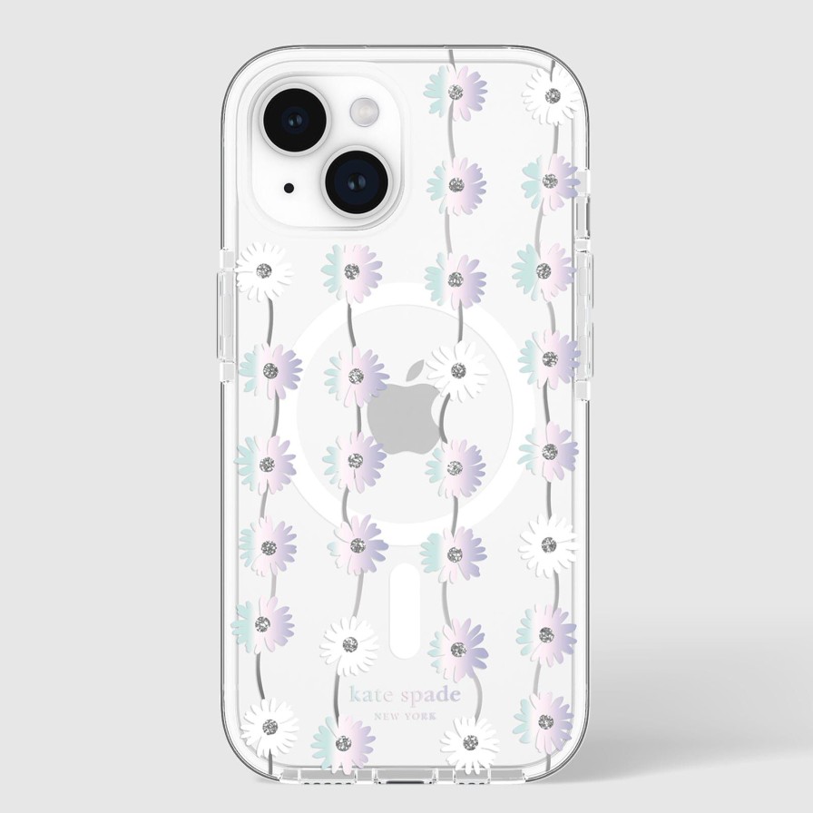 Phone Cases Case Mate Iphone 15 Plus | Kate Spade New York Tough Daisy Chain Iridescent Magsafe