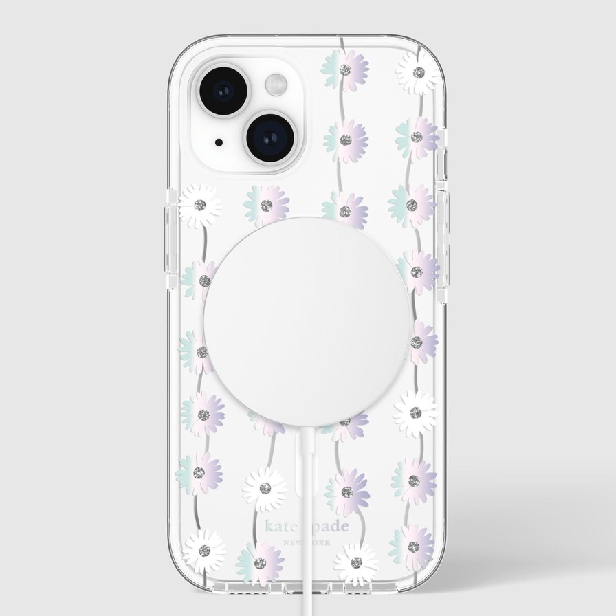 Phone Cases Case Mate Iphone 15 Plus | Kate Spade New York Tough Daisy Chain Iridescent Magsafe