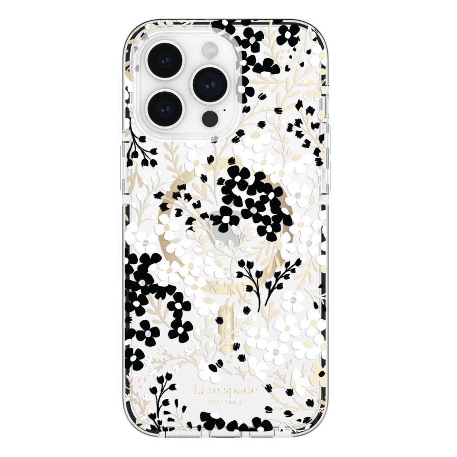 Phone Cases Case Mate Iphone 14 Pro Max | Kate Spade New York Multi Floral Black And White Magsafe