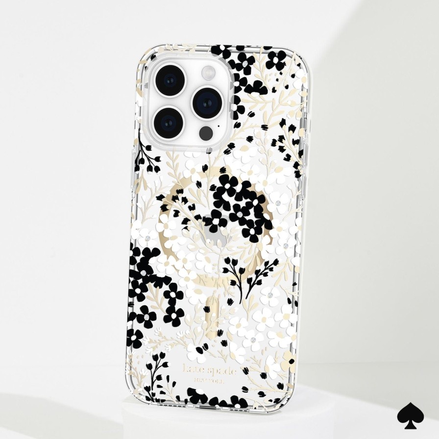 Phone Cases Case Mate Iphone 14 Pro Max | Kate Spade New York Multi Floral Black And White Magsafe