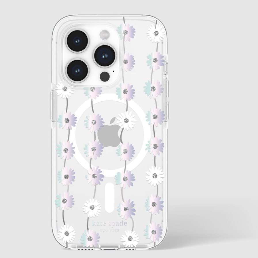 Phone Cases Case Mate Iphone 15 Pro Max | Kate Spade New York Tough Daisy Chain Iridescent Magsafe