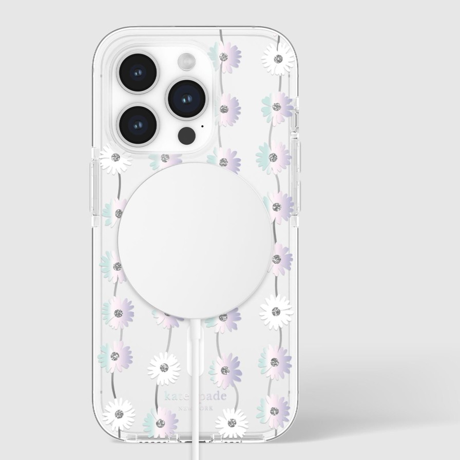 Phone Cases Case Mate Iphone 15 Pro Max | Kate Spade New York Tough Daisy Chain Iridescent Magsafe