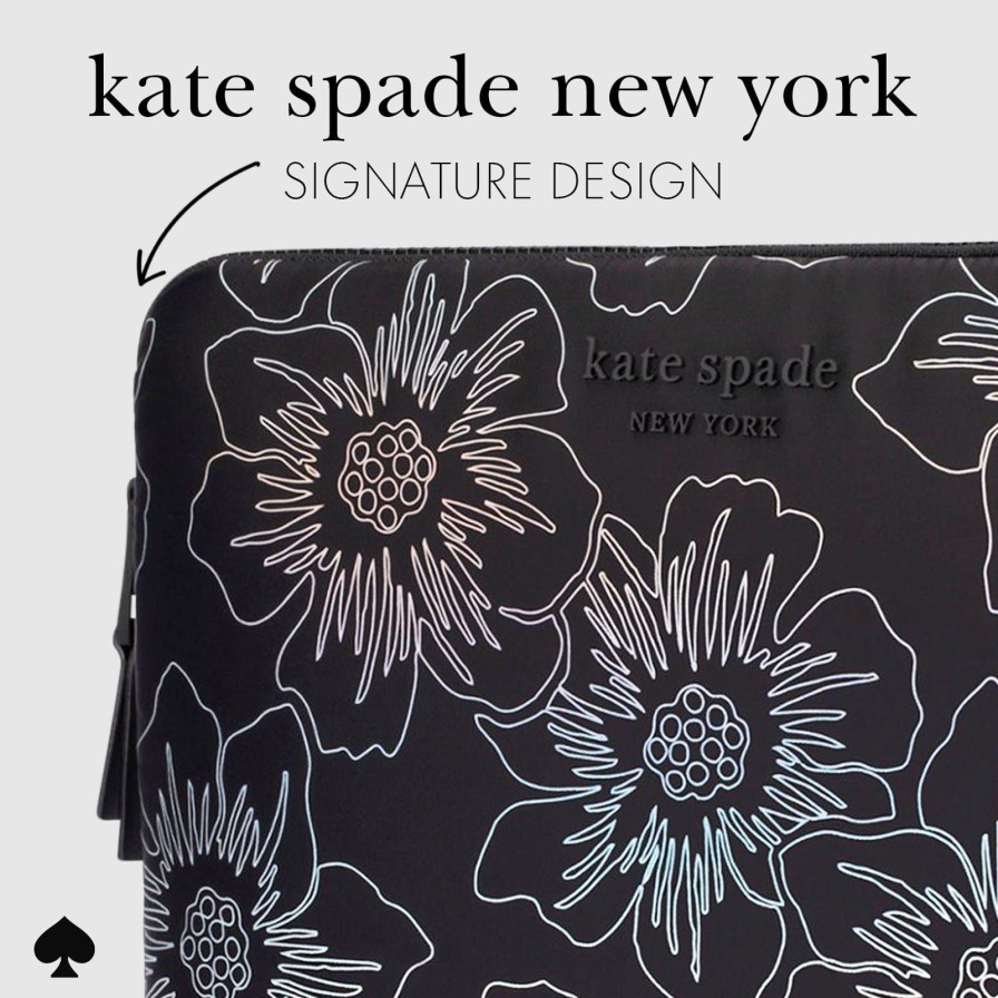 Accessories Case Mate Laptop & Folio Cases | Kate Spade New York Hollyhock Iridescent Black Puffer Sleeve