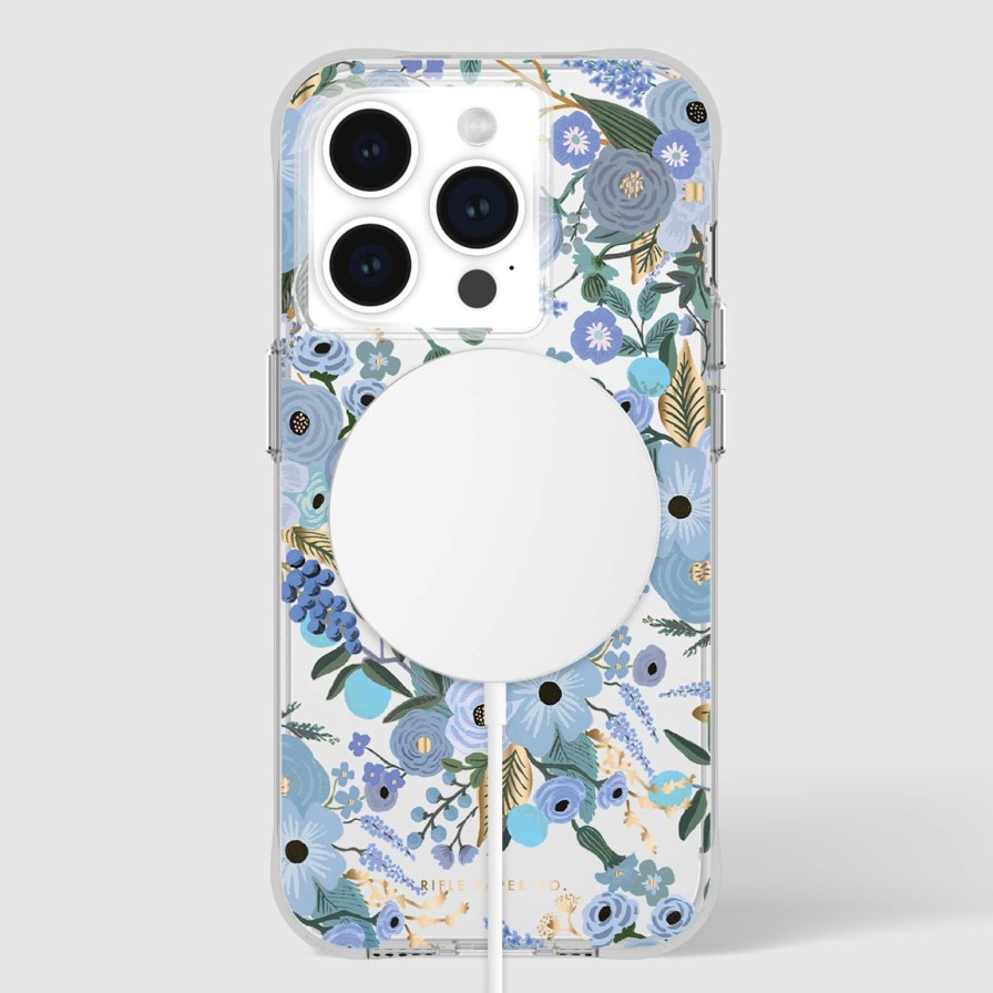 Phone Cases Case Mate Iphone 15 Pro | Rifle Paper Co. Garden Party Blue Magsafe