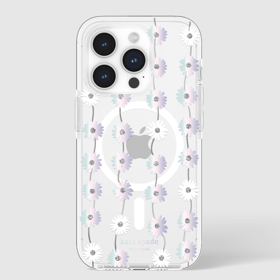 Phone Cases Case Mate Iphone 15 Pro | Kate Spade New York Tough Daisy Chain Iridescent Magsafe