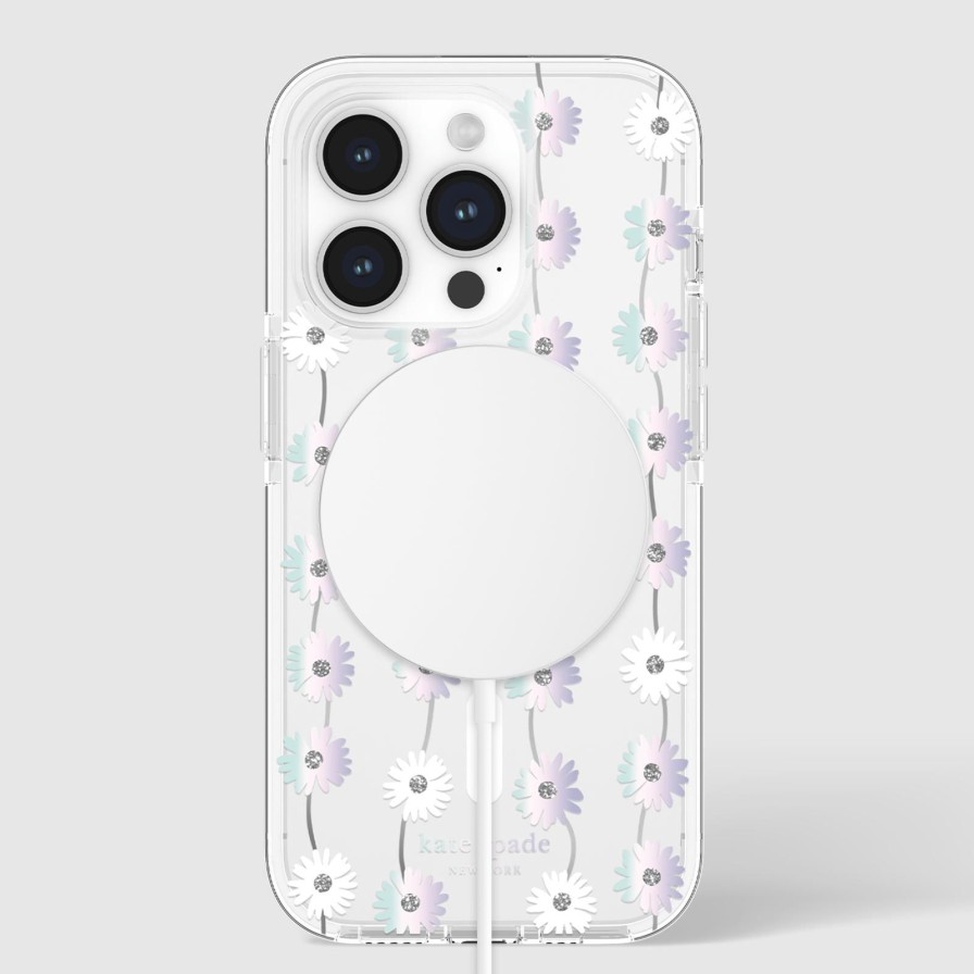 Phone Cases Case Mate Iphone 15 Pro | Kate Spade New York Tough Daisy Chain Iridescent Magsafe