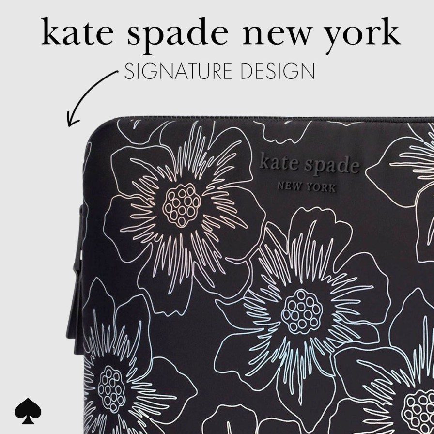 Accessories Case Mate Laptop & Folio Cases | Kate Spade New York Hollyhock Iridescent Black Puffer Sleeve