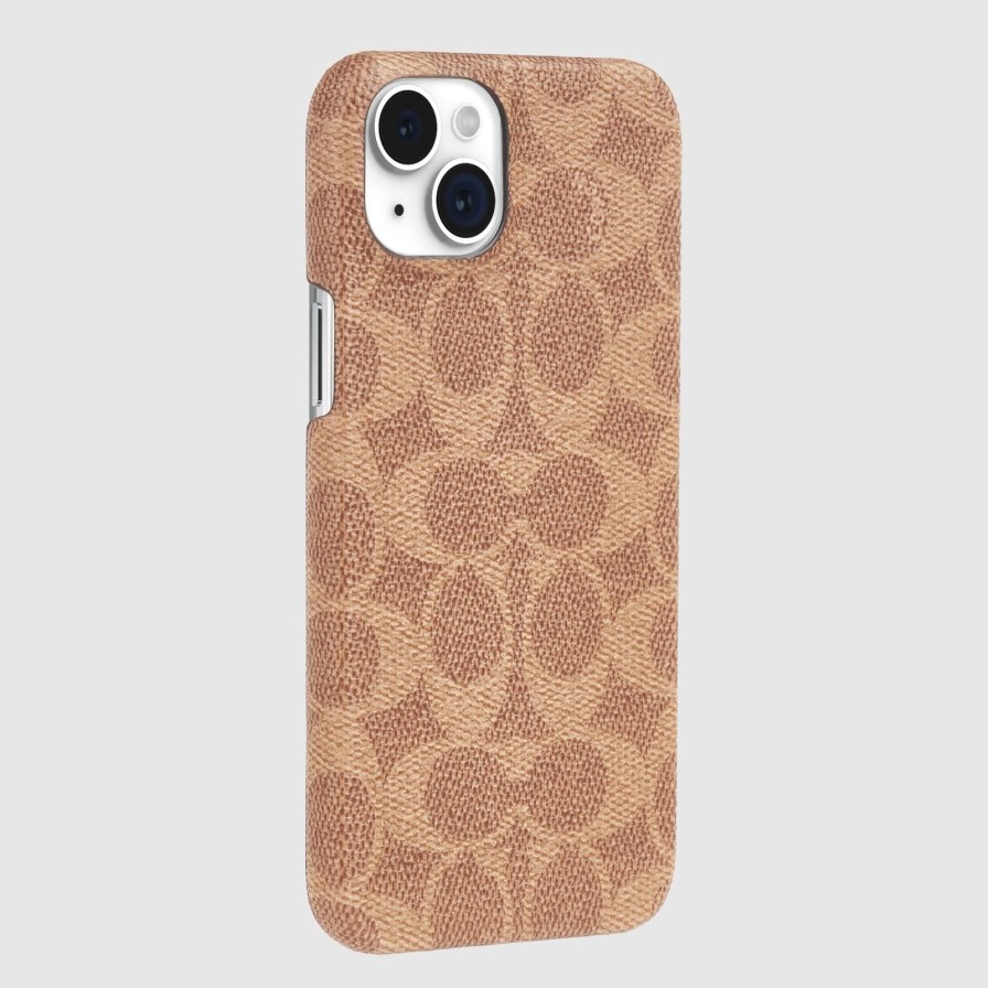 Phone Cases Case Mate Iphone 15 Plus | Coach Slim Wrap Signature Canvas Tan