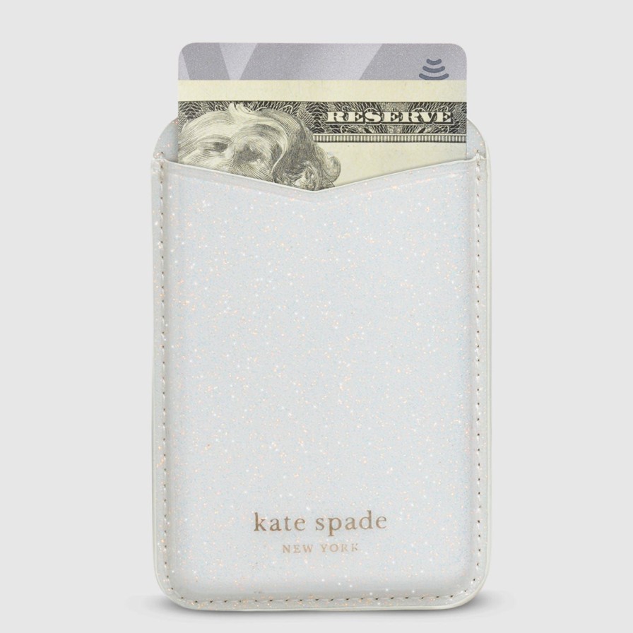 Accessories Case Mate Magsafe Wallets | Kate Spade New York White Glitter Magsafe Wallet