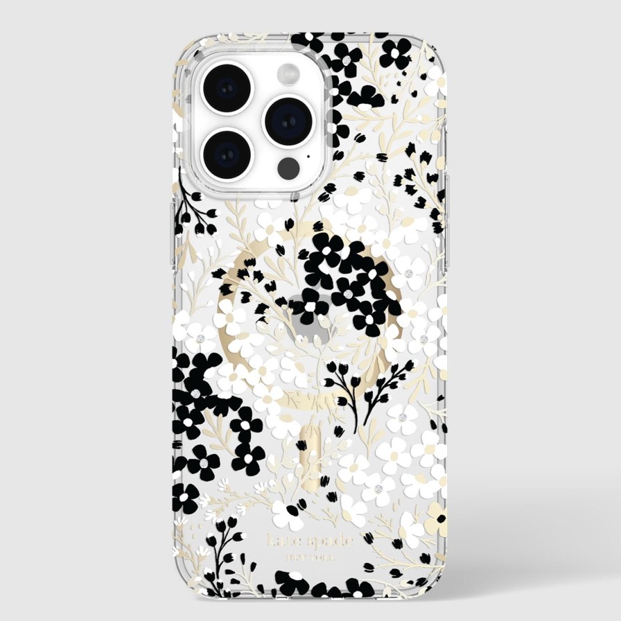 Phone Cases Case Mate Iphone 15 Pro Max | Kate Spade New York Multi Floral Black And White Magsafe