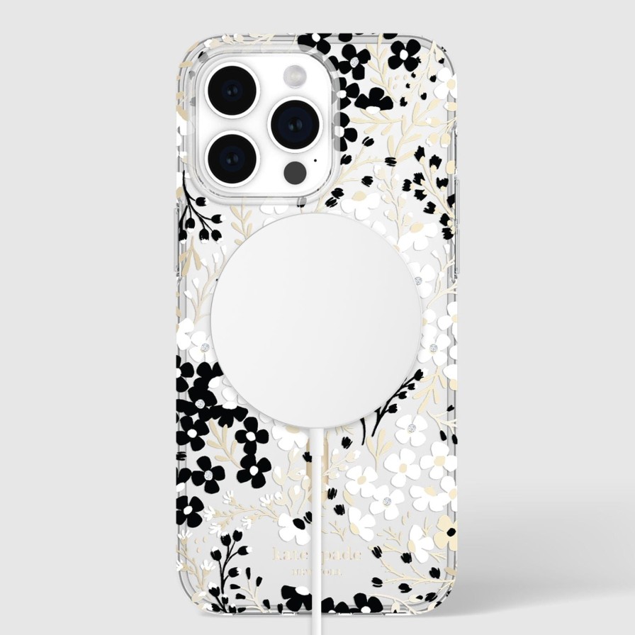 Phone Cases Case Mate Iphone 15 Pro Max | Kate Spade New York Multi Floral Black And White Magsafe