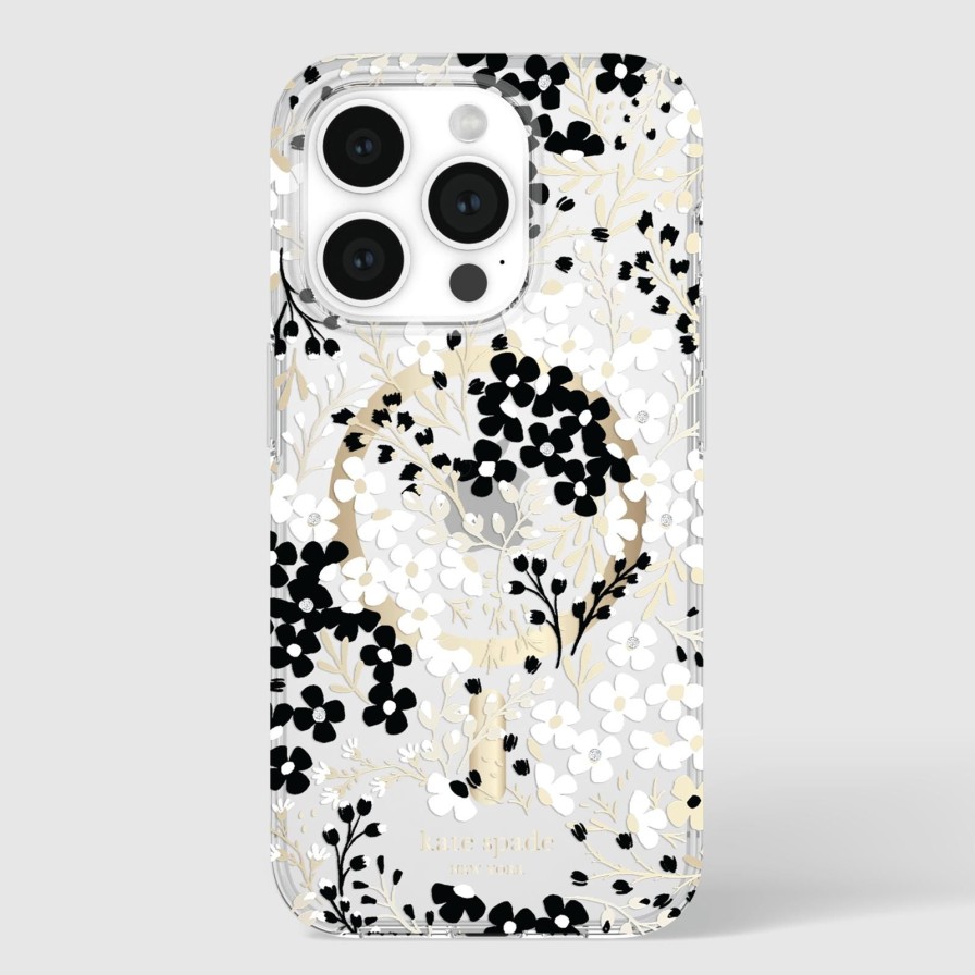 Phone Cases Case Mate Iphone 15 Pro | Kate Spade New York Multi Floral Black And White Magsafe