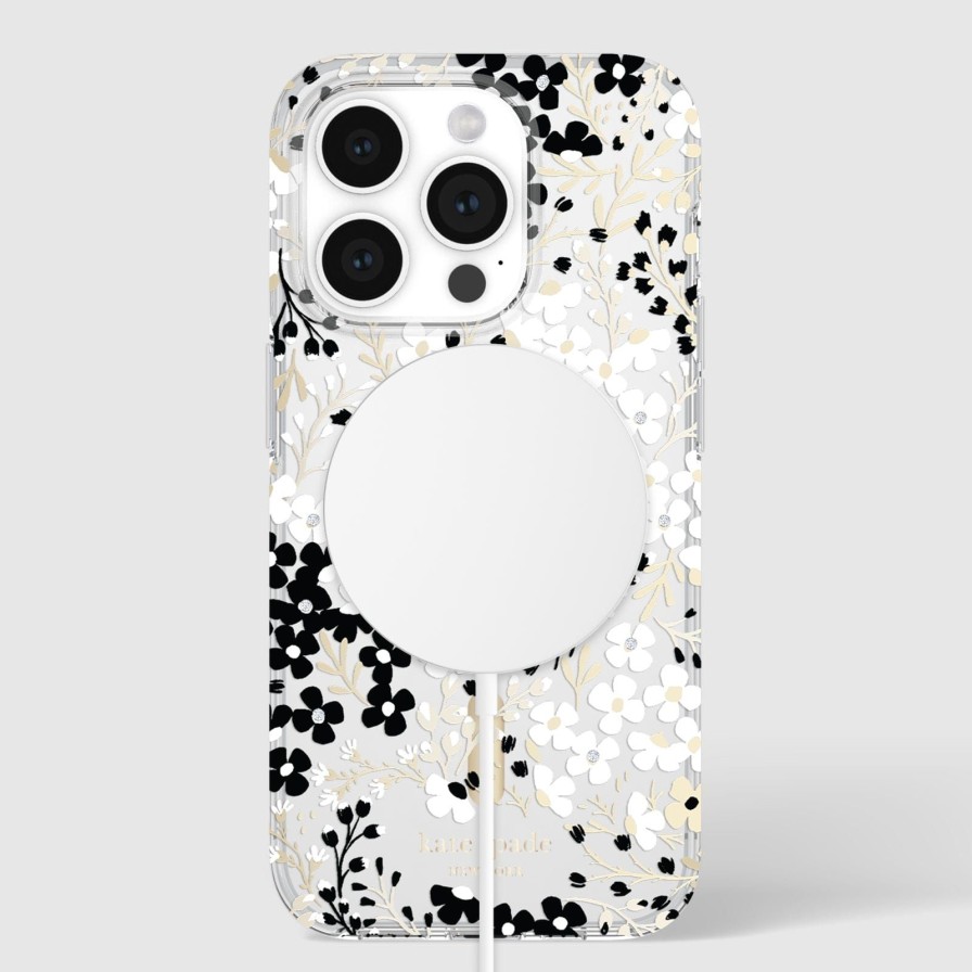 Phone Cases Case Mate Iphone 15 Pro | Kate Spade New York Multi Floral Black And White Magsafe