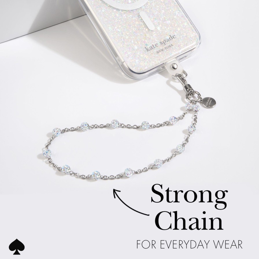 Accessories Case Mate Phone Charms & Straps | Kate Spade New York Dazzle Chain Silver Phone Charm