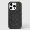 Phone Cases Case Mate Iphone 15 Pro | Coach Slim Wrap Signature Canvas Charcoal