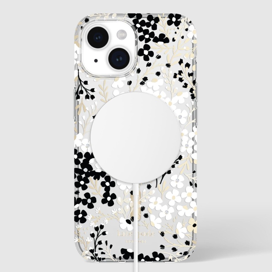 Phone Cases Case Mate Iphone 15 | Kate Spade New York Multi Floral Black And White Magsafe